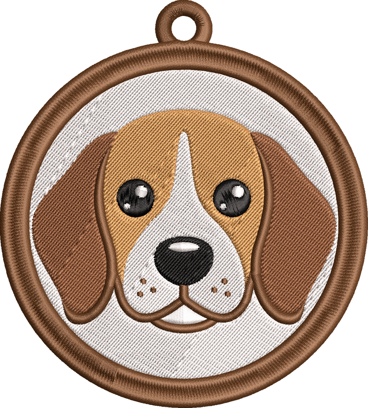 Beagle Keychain Embroidery Design