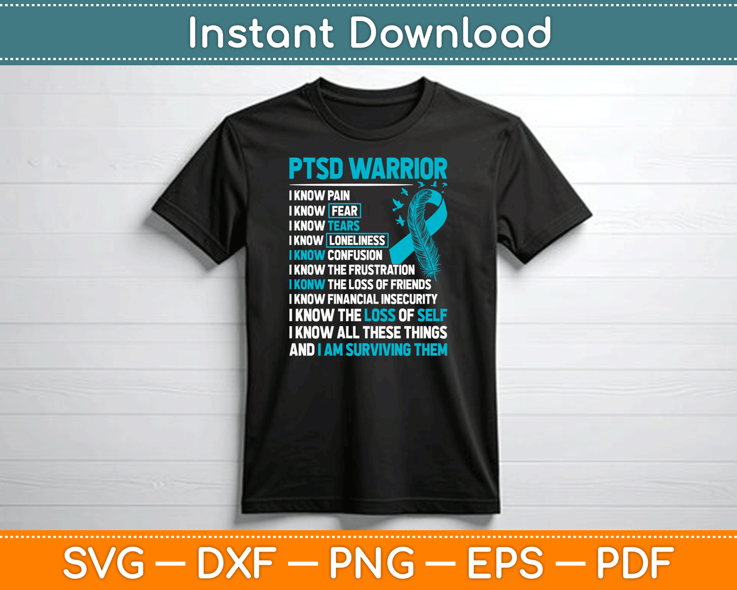 PTSD Mental Health Awareness SVG Digital Cutting File