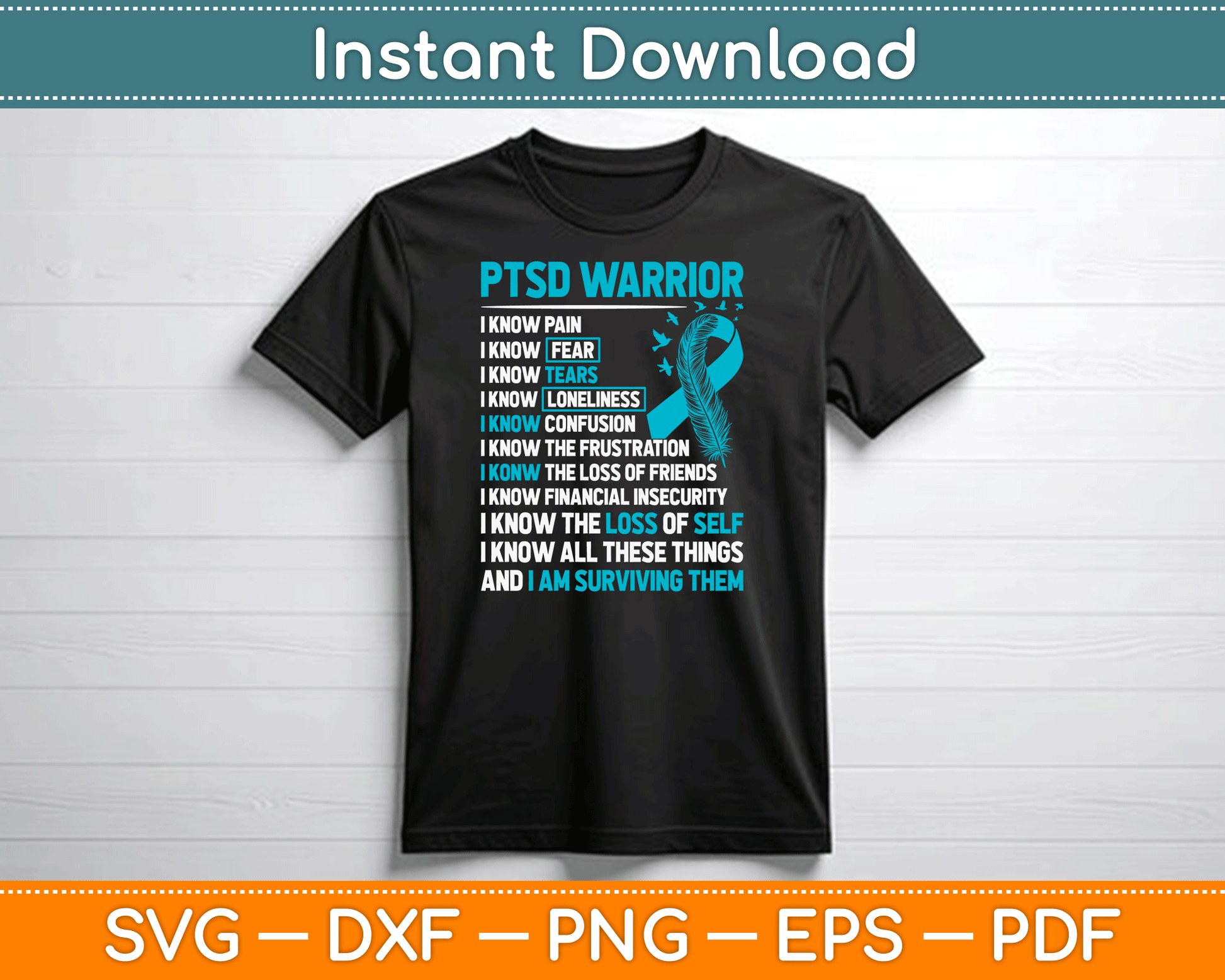 PTSD Mental Health Awareness SVG Digital Cutting File