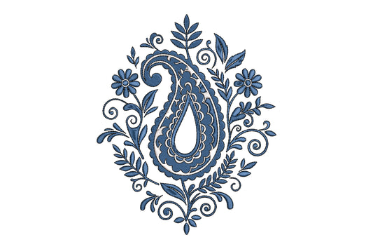Paisley Floral Embroidery Design