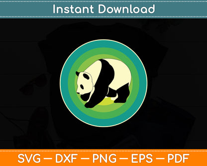 Panda Bear 60s 70s Sunset Mammal Zoo Animal Retro Vintage Svg Digital Cutting File