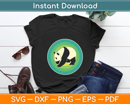 Panda Bear 60s 70s Sunset Mammal Zoo Animal Retro Vintage Svg Digital Cutting File