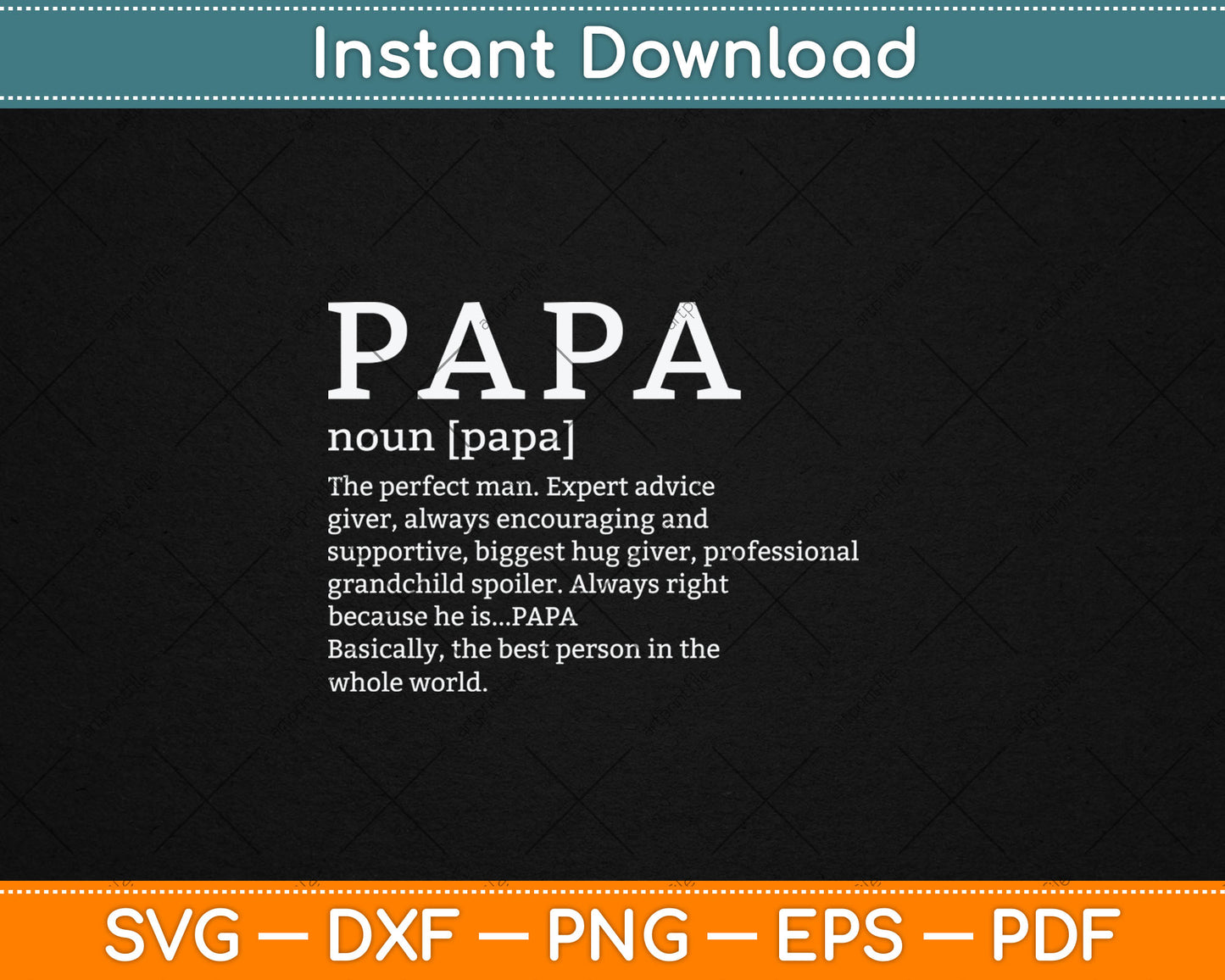 Papa Definition Grandpa Father's Day Svg Digital Cutting File