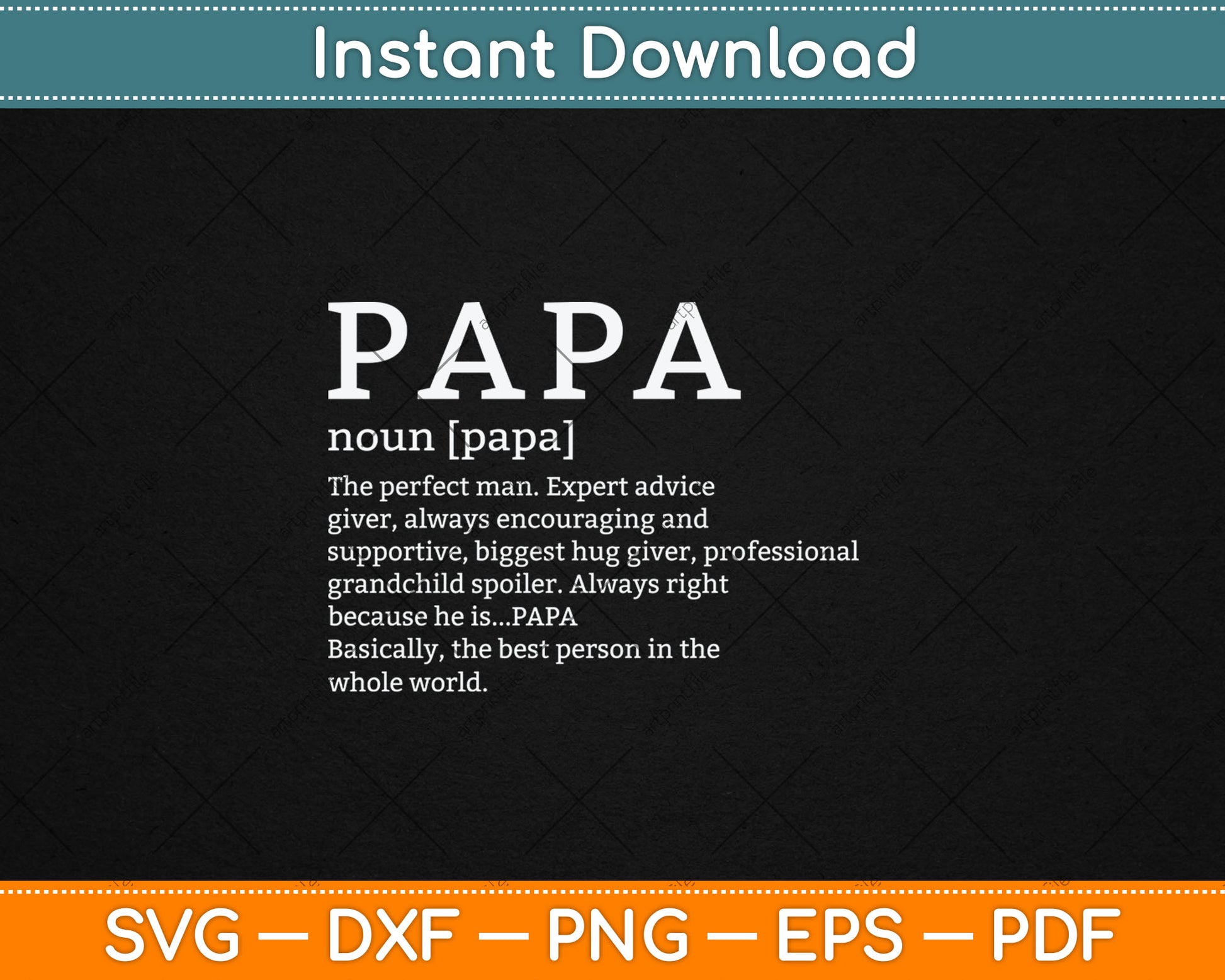 Papa Definition Grandpa Father's Day Svg Digital Cutting File