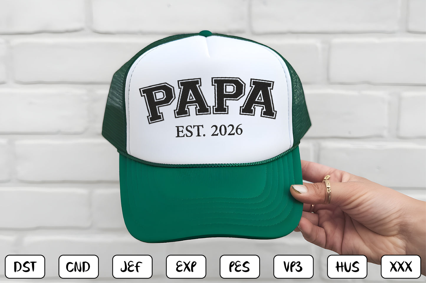 Papa EST 2026 Embroidery Design, Proud Papa Machine Embroidery Pattern, Grandpa Fatherhood Embroidery Design