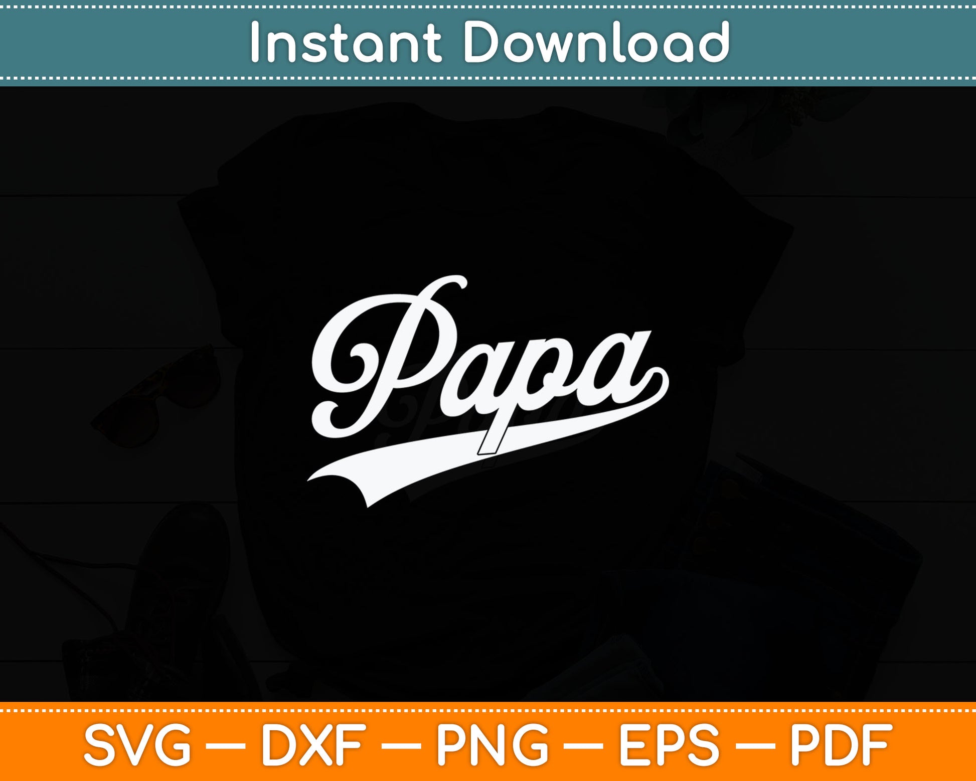 Papa Retro Style Father’s Day Svg Digital Cutting File