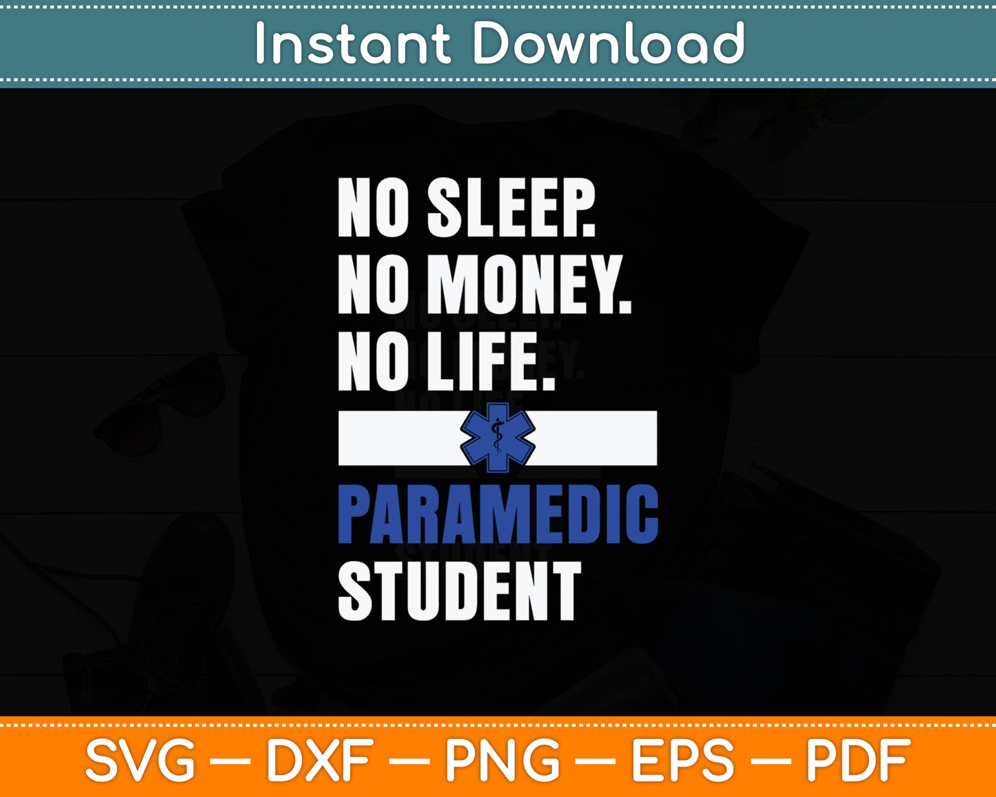 Paramedic Student EMS Nurse Ambulance Driver EMT Health Care Svg Digital Cutting File
