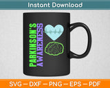 Parkinson’s Awareness Brein Love Heart Svg Digital Cutting File