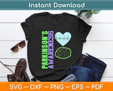 Parkinson’s Awareness Brein Love Heart Svg Digital Cutting File