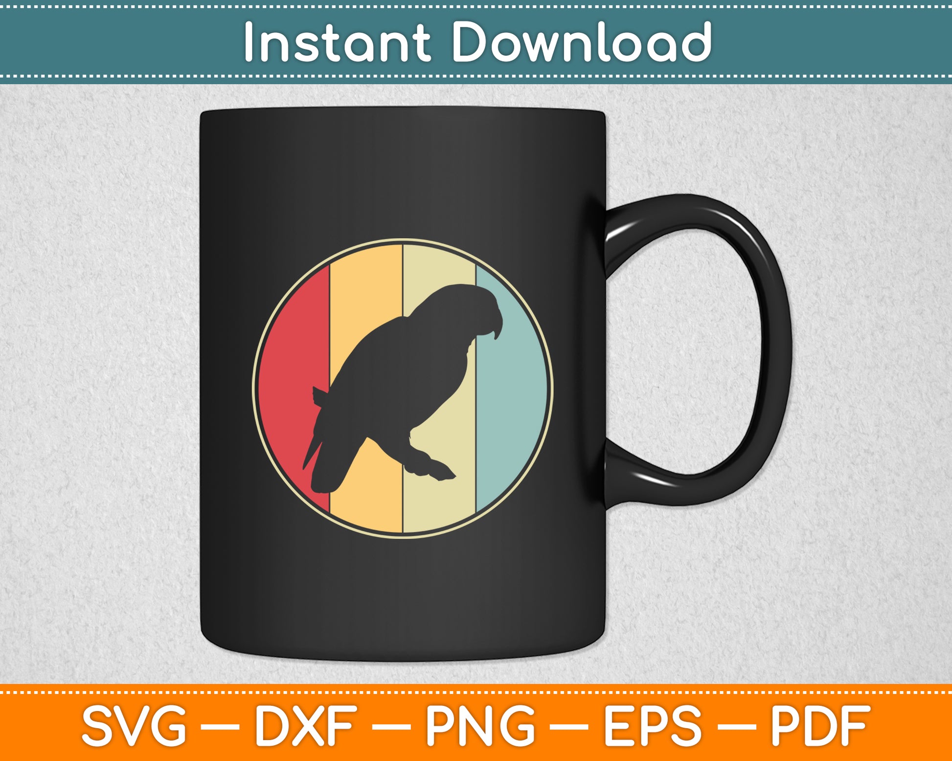 Parrot Birds Retro Vintage Svg Digital Cutting File