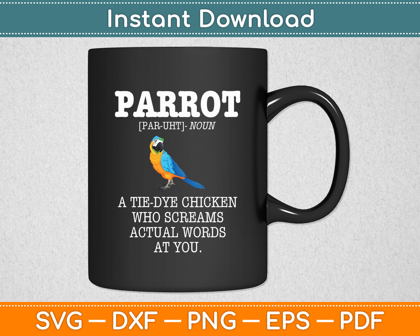 Parrot Definition Macaw Pet Funny Svg Digital Cutting File