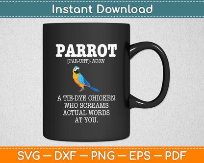 Parrot Definition Macaw Pet Funny Svg Digital Cutting File