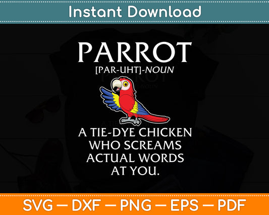 Parrot Definition Macaw Pet Funny Svg Digital Cutting File