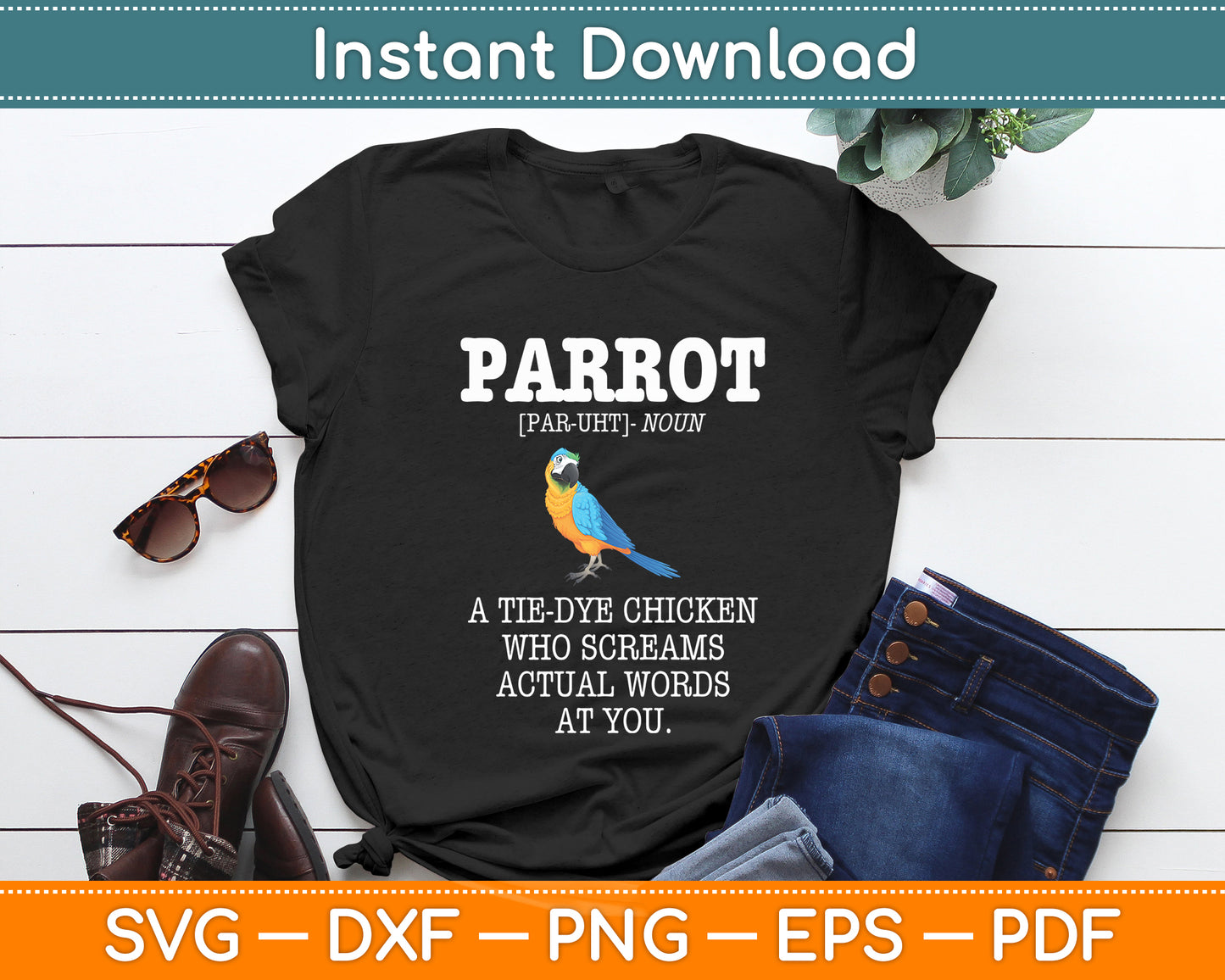 Parrot Definition Macaw Pet Funny Svg Digital Cutting File