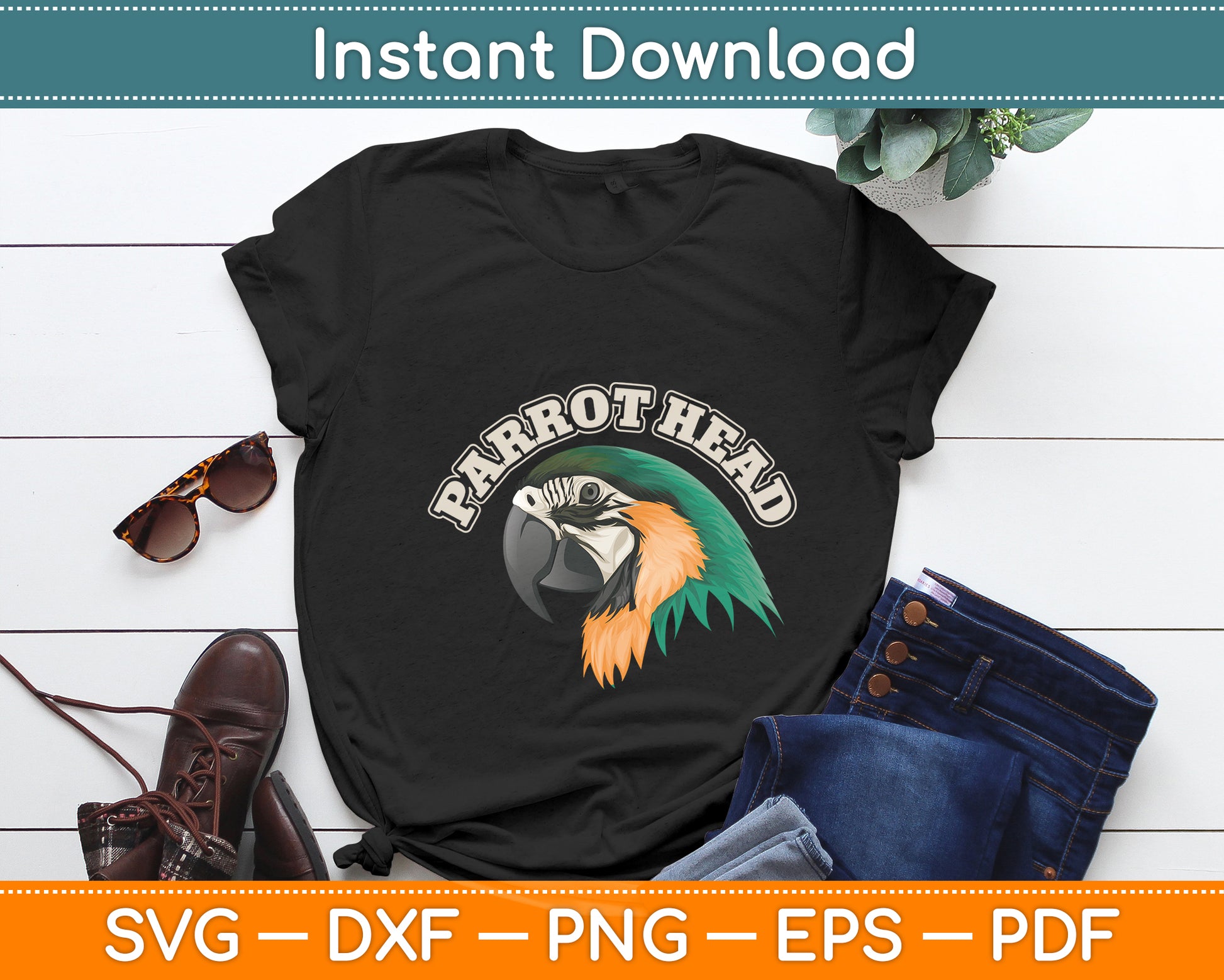 Parrot Head Svg Digital Cutting File