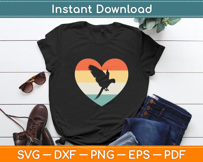 Parrot Heart Vintage Retro Style Svg Digital Cutting File