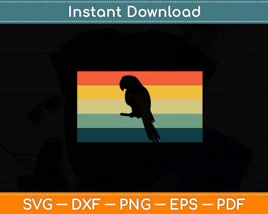 Parrot Retro Parrot Bird Cockatiel Lover Funny Svg Digital Cutting File