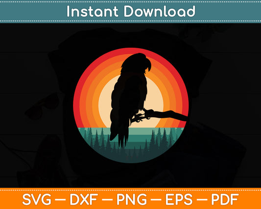 Parrot Retro Vintage 60s 70s Sunset Bird Lovers Svg Digital Cutting File