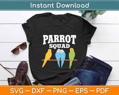 Parrot Squad Cute Team Parrot Bird Svg Digital Cutting File