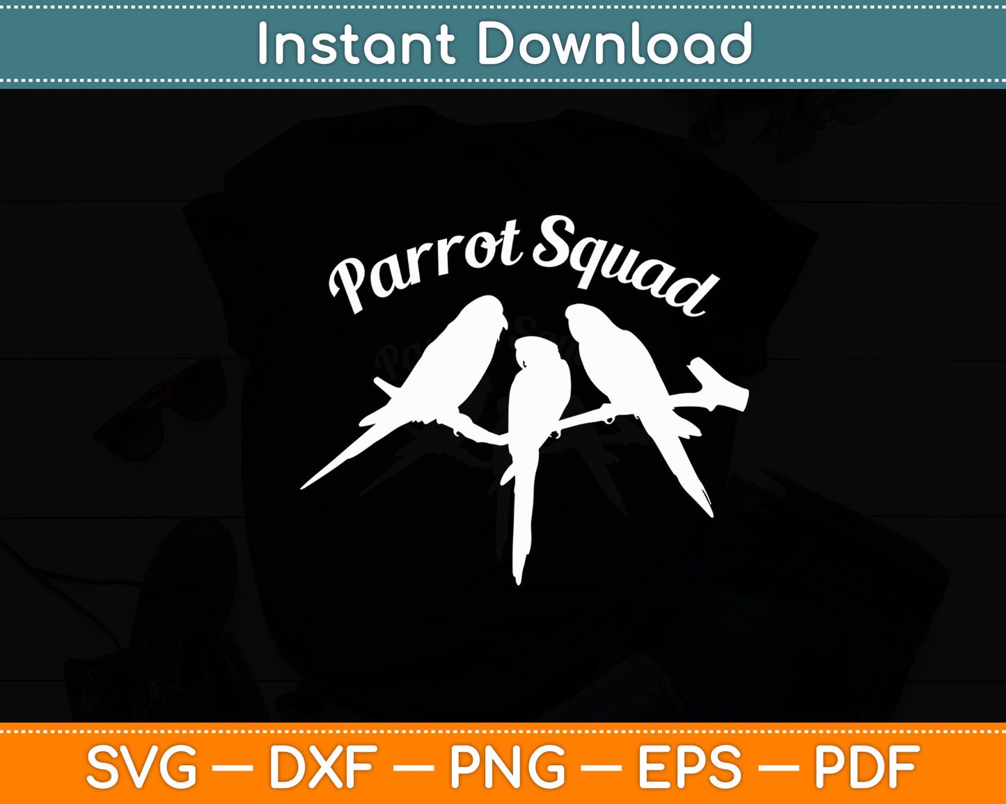 Parrot Squad Tropical Bird Parrots Birder Svg Digital Cutting File