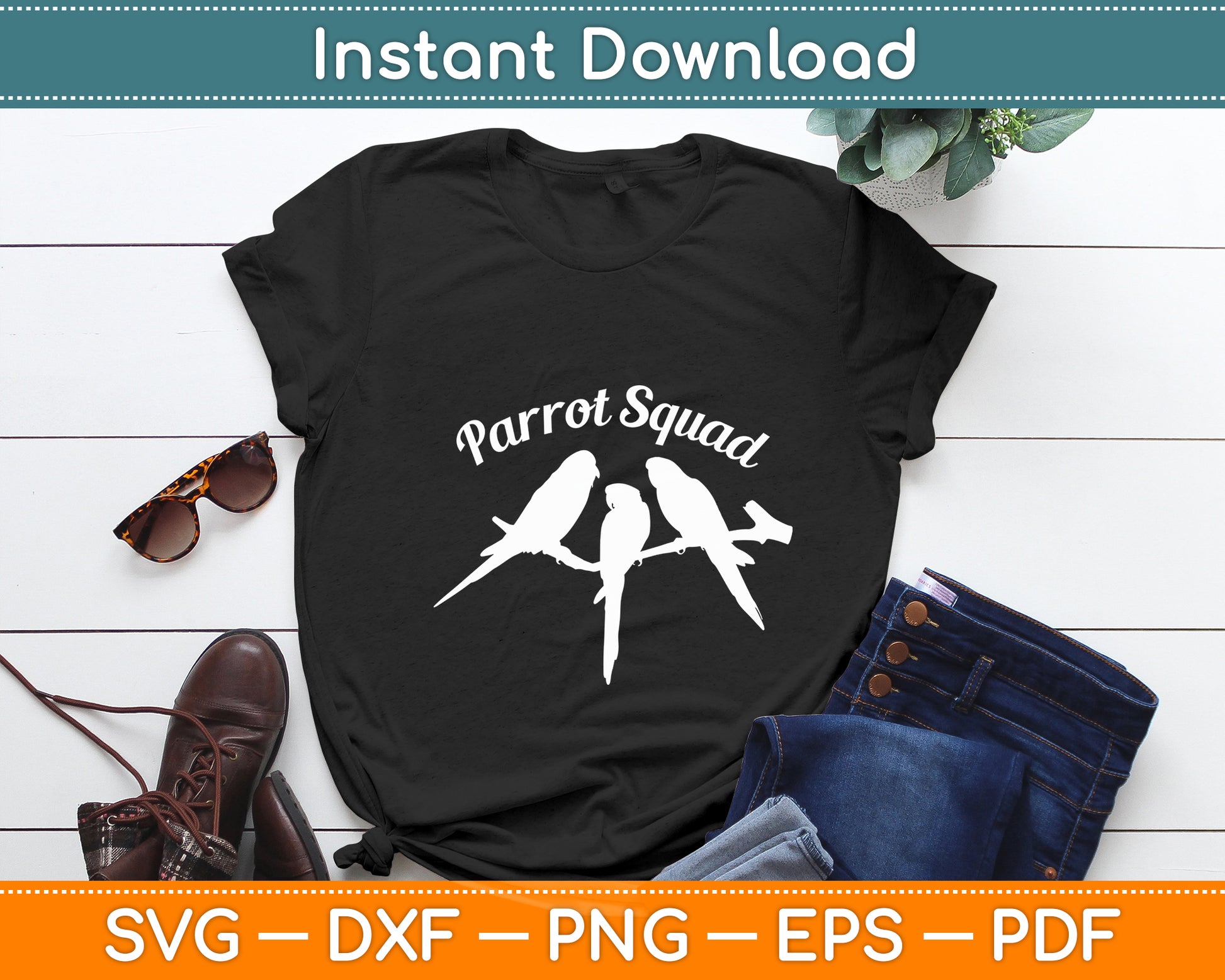 Parrot Squad Tropical Bird Parrots Birder Svg Digital Cutting File