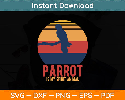 Parrot Tropical Birds Vintage Svg Digital Cutting File