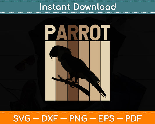 Parrot Vintage Parrot Bird Svg Digital Cutting File