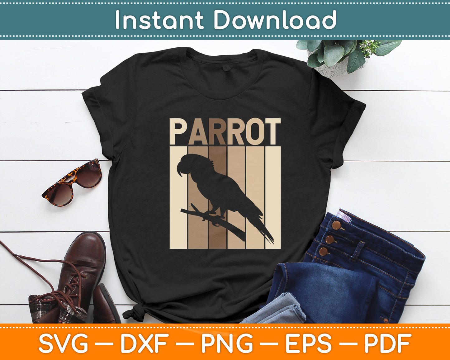 Parrot Vintage Parrot Bird Svg Digital Cutting File