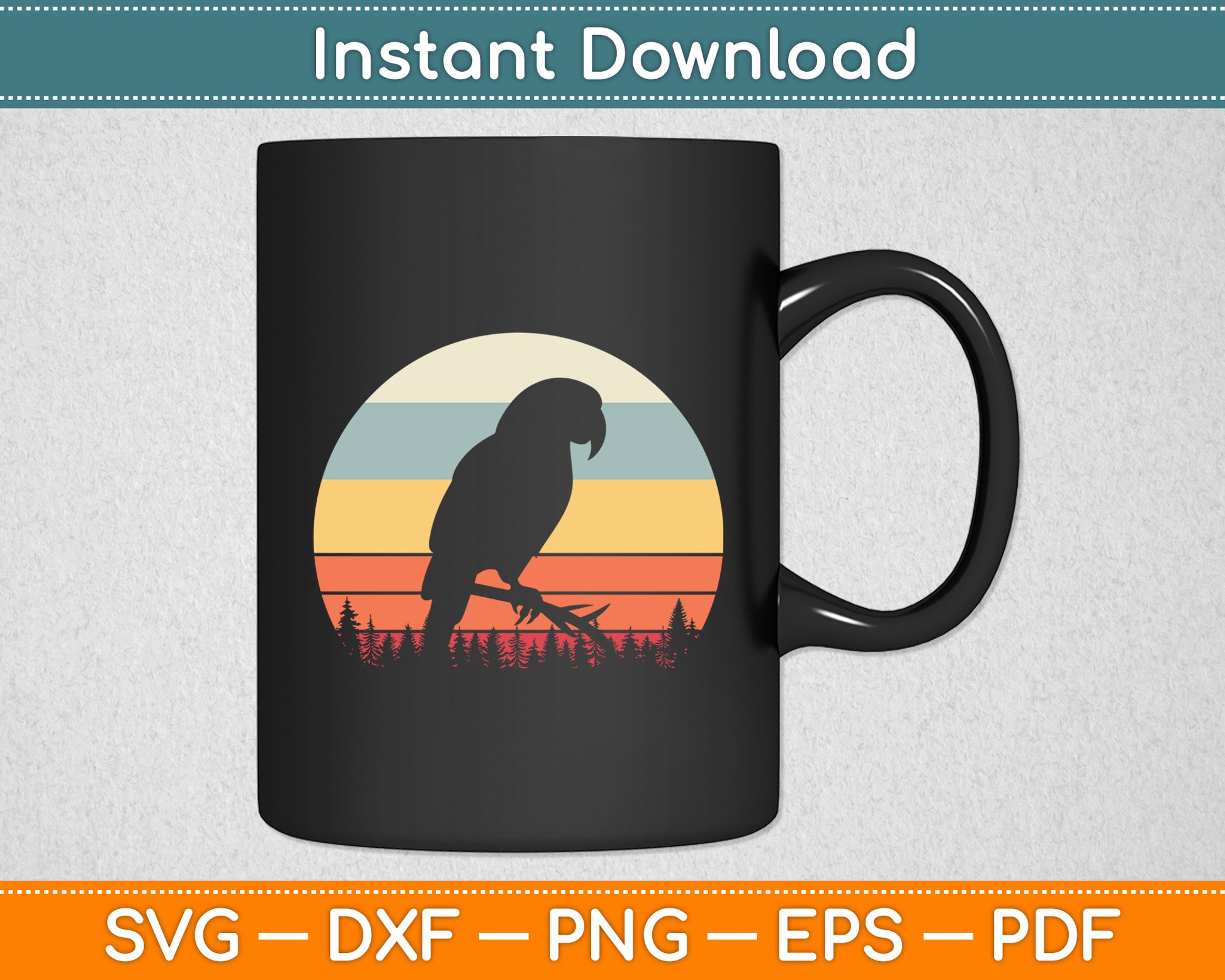 Parrot Vintage Retro Funny Svg Digital Cutting File
