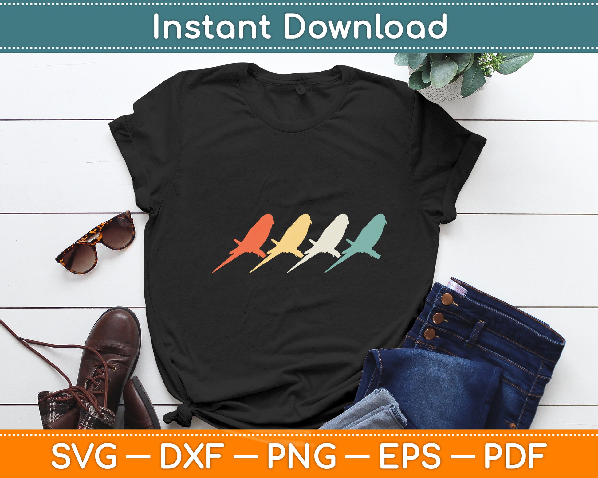 Parrot Vintage Retro Parrakeet Bird Lover Svg Digital Cutting File