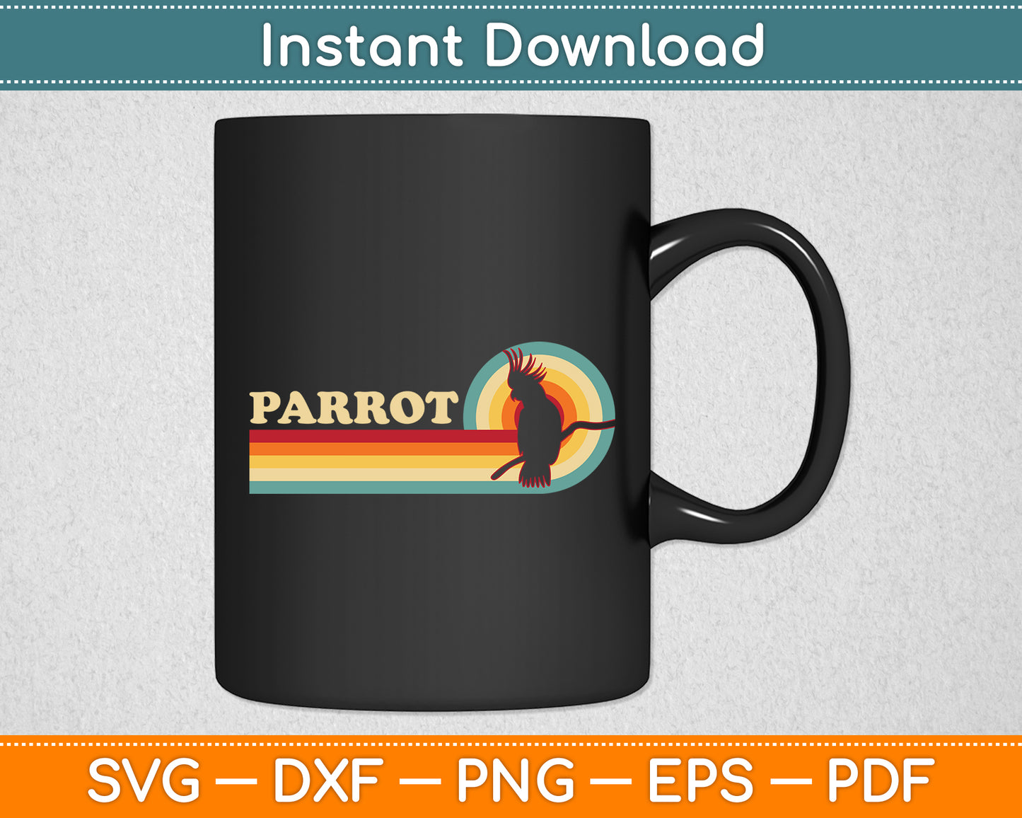 Parrot Vintage Retro Style Svg Digital Cutting File
