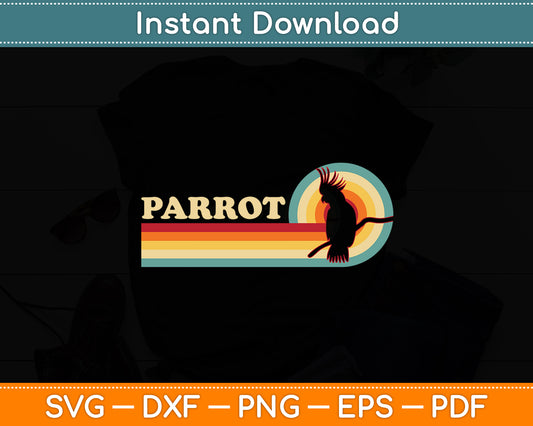 Parrot Vintage Retro Style Svg Digital Cutting File