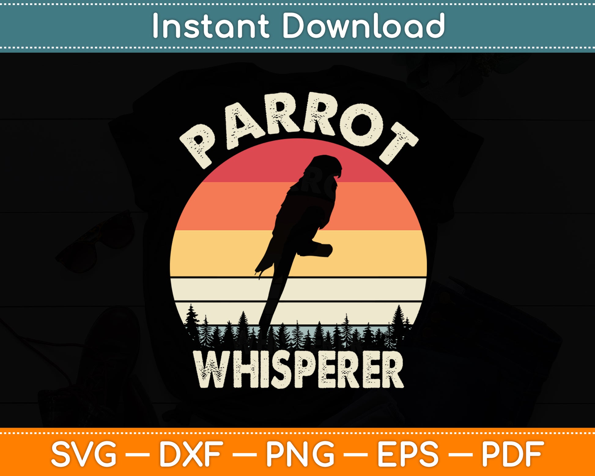Parrot Whisperer Parrot Quote Retro Parrot Lover Funny Svg Digital Cutting File