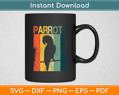 Parrots Retro Vintage 70s 80s Style Svg Digital Cutting File