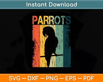 Parrots Retro Vintage 70s 80s Style Svg Digital Cutting File