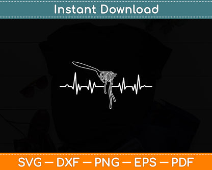 Pasta Heartbeat Noodles Italian Cook Svg Digital Cutting File