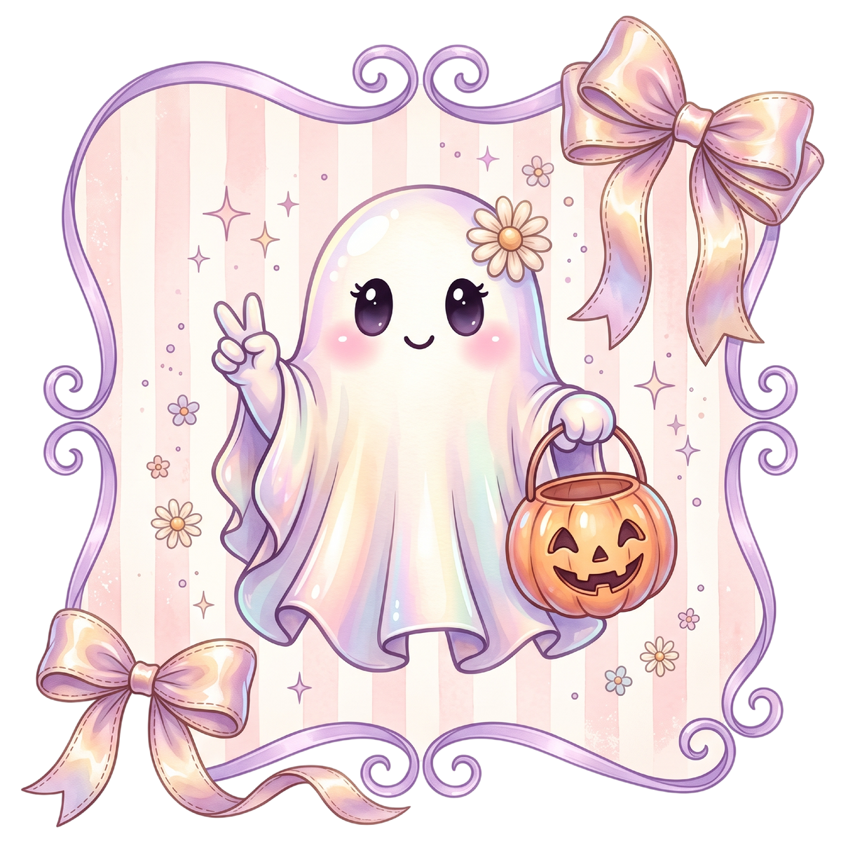 Pastel Glitter Ghost PNG