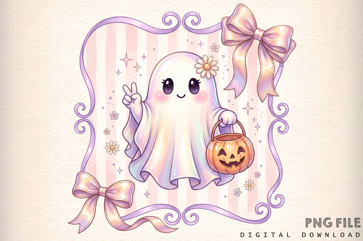 Pastel Glitter Ghost PNG