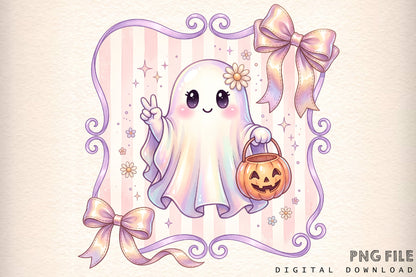 Pastel Glitter Ghost PNG
