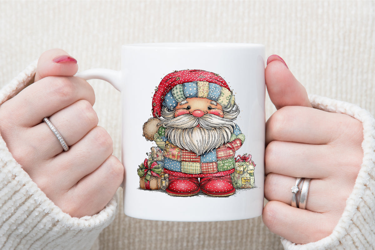 Patchwork Santa Claus Christmas PNG