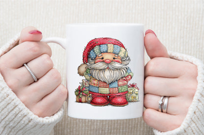 Patchwork Santa Claus Christmas PNG