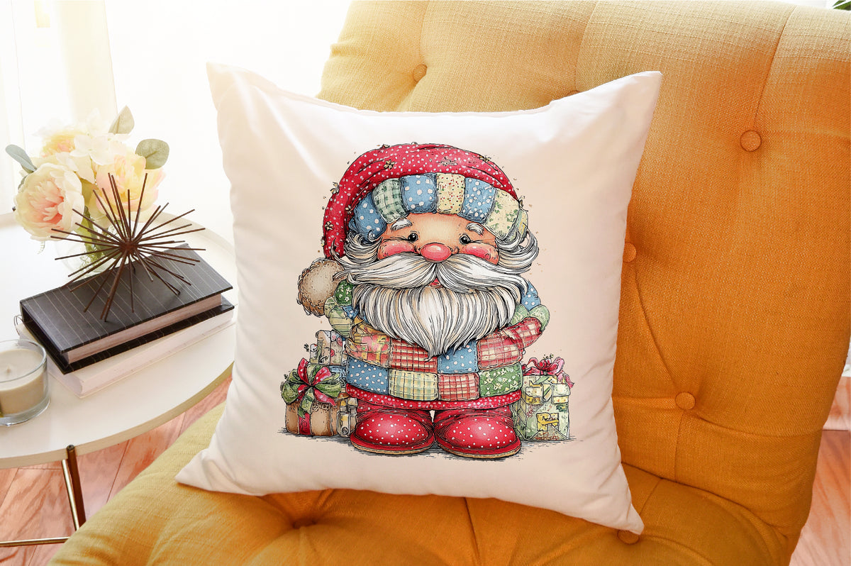 Patchwork Santa Claus Christmas PNG