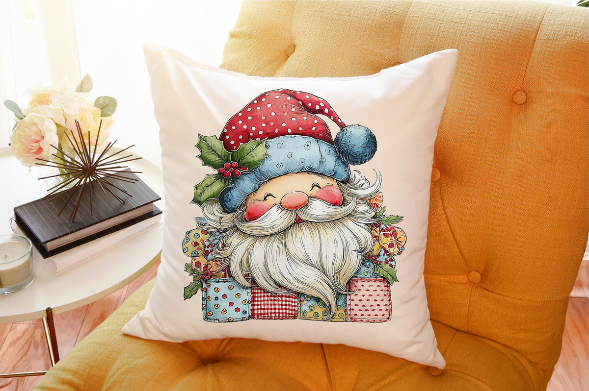 Vintage Patchwork Santa Claus PNG