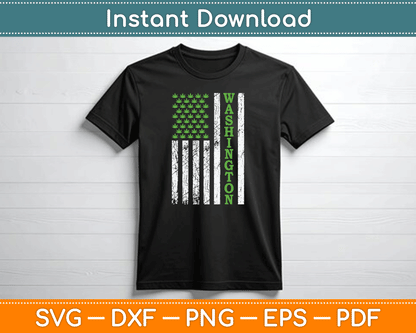 Patriotic Washington Marijuana leaf US American Flag SVG Digital Cutting File