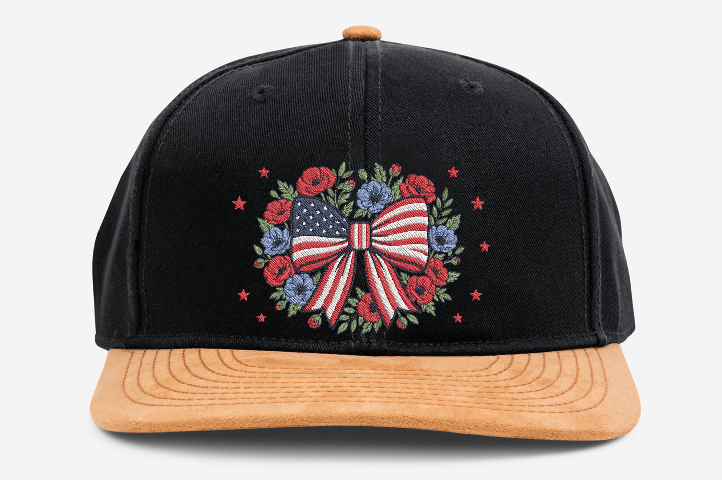 Patriotic Bow Embroidery Design – Cute American Flag Bow Machine Embroidery Pattern, Patriotic Embroidery Design
