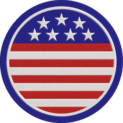 Patriotic Embroidery Design, 4th of July American Flag Machine Embroidery Pattern, Red White Blue USA Embroidery Design