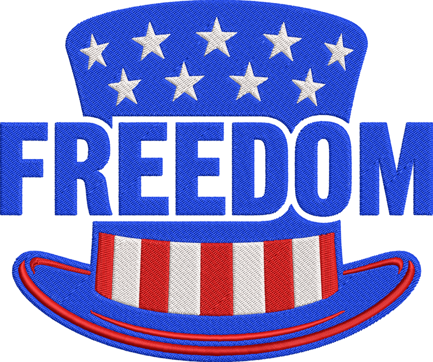 Patriotic Freedom Embroidery Design, American Freedom Machine Embroidery