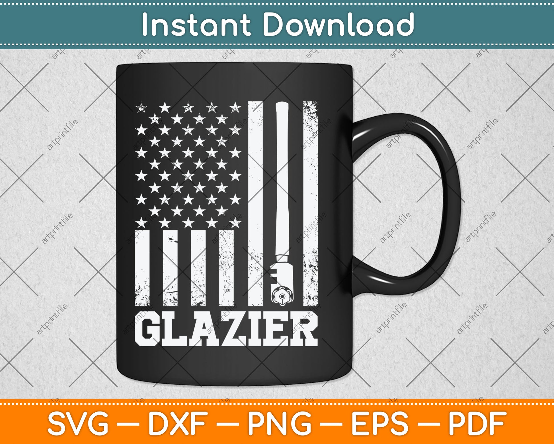 Patriotic Glassworker USA Glazier Svg Digital Cutting File