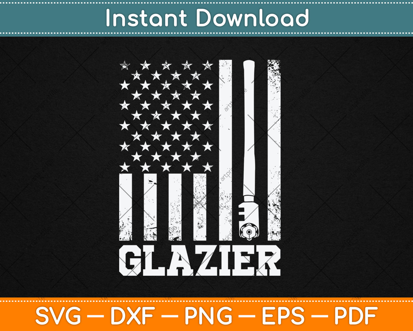 Patriotic Glassworker USA Glazier Svg Digital Cutting File