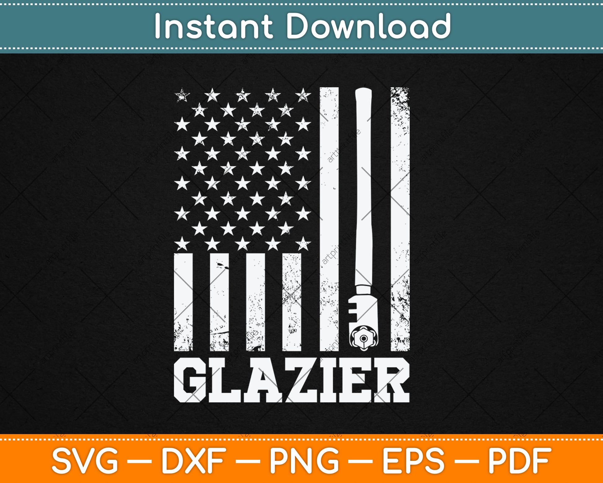 Patriotic Glassworker USA Glazier Svg Digital Cutting File